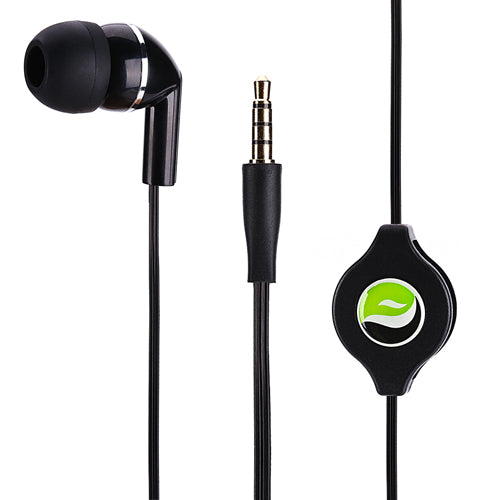 Retractable Mono Earphone Headphone 3.5mm w Mic Headset Handsfree Earbud  - BFF75 436-7