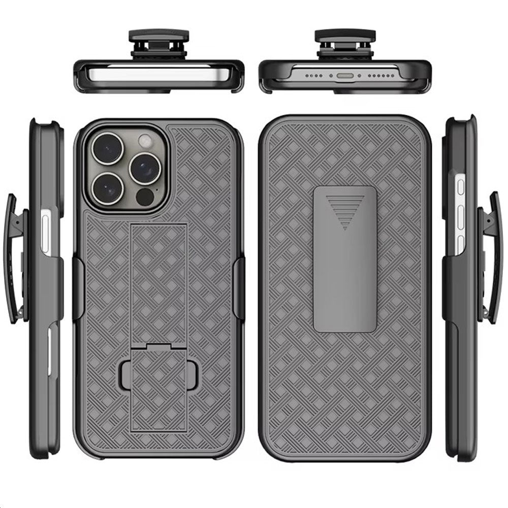 For iPhone 16 Pro Max - Case with Belt Clip Holster Kickstand 2127-4