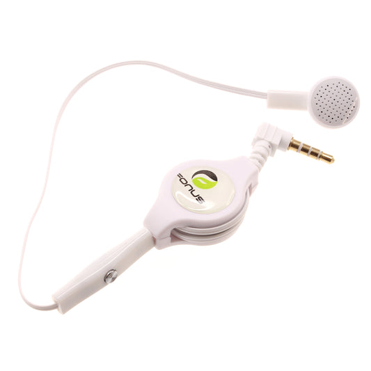 Retractable Mono Earphone Headphone 3.5mm w Mic Headset Handsfree Earbud  - BFJ79 383-1