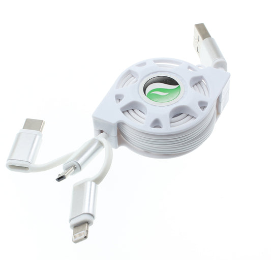 image of USB Cable Retractable Charger Power Cord 3-in-1  - BFR29 1102-1