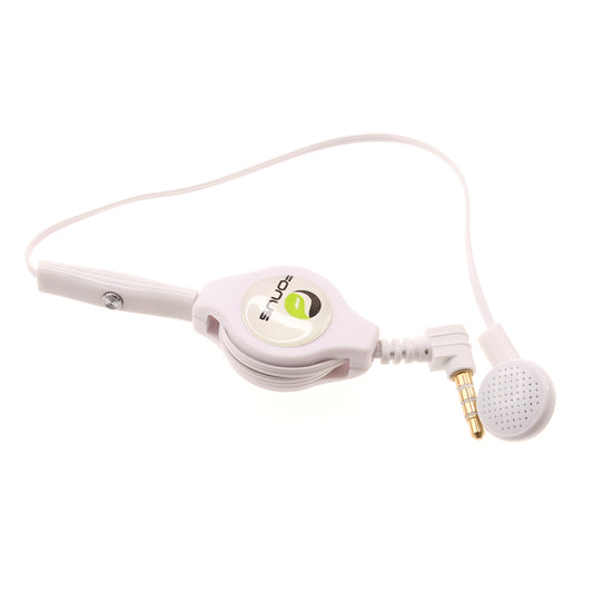 image of Retractable Mono Earphone Headphone 3.5mm w Mic Headset Handsfree Earbud  - BFJ79 383-1