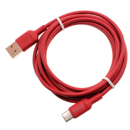 image of 6ft USB-C Cable Red Charger Cord Power Wire Type-C  - BFC15 1423-1