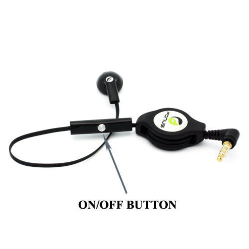 Retractable Mono Earphone Headphone 3.5mm w Mic Headset Handsfree Earbud  - BFJ80 384-3