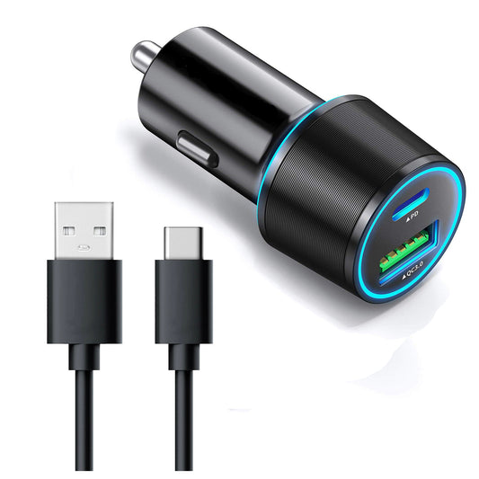 image of Quick Car Charger 36W 2-Port USB Cable Type-C PD  Power Adapter  - BFL91 1336-1