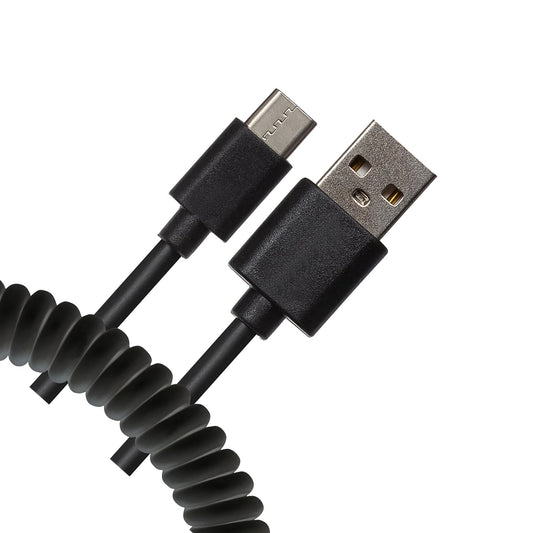 image of USB Cable Coiled MicroUSB Charger Cord Power  - BFK09 275-1