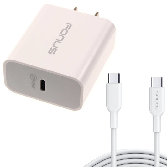 image of 18W PD Home Charger Fast Type-C 10ft Long Cable Quick Power Adapter  - BFE03 1489-1