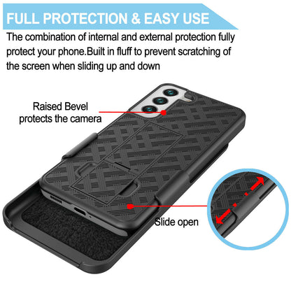 Belt Clip Case and Screen Protector Swivel Holster Tempered Glass Kickstand  9H Hardness   (Fingerprint Unlock)   - BFK24+Y96 1925-8