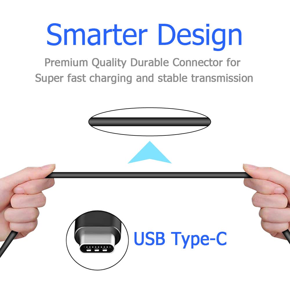 6ft and 10ft Long USB-C Cables Fast Charge TYPE-C Cord Power Wire Data Sync High Speed  - BFY73 1800-6