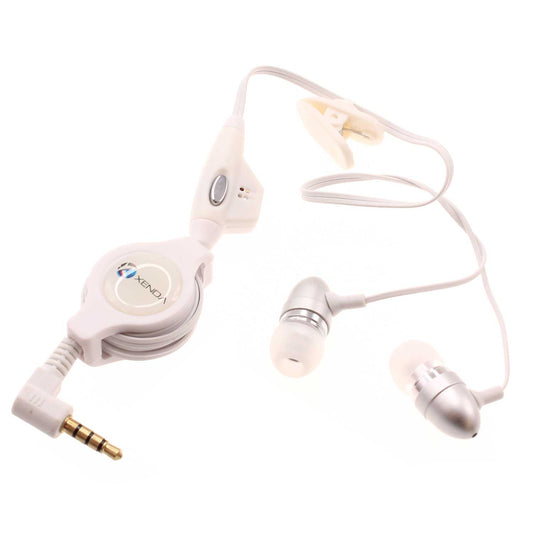 image of Retractable Earphones Wired Headphones Handsfree Mic Headset 3.5mm  - BFB74 358-1