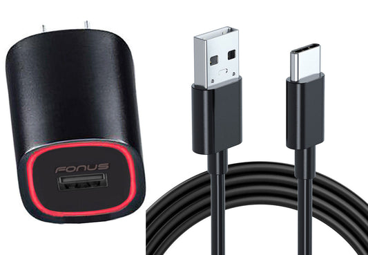 image of Home Charger Fast 18W USB Cable 6ft TYpe-C Power Adapter  - BFM94 977-1