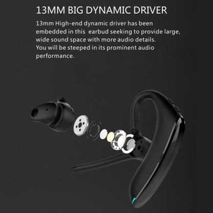 Wireless Earphone Ear-hook Headphone Boom Mic Handsfree Single Headset  - BFE24 1473-4