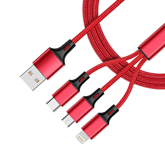 image of 3-in-1 USB Cable (Type-C, 8-Pin, Micro-USB)  Charging Wire  Power Cord  USB-C  Sync  - BFG72 1858-1