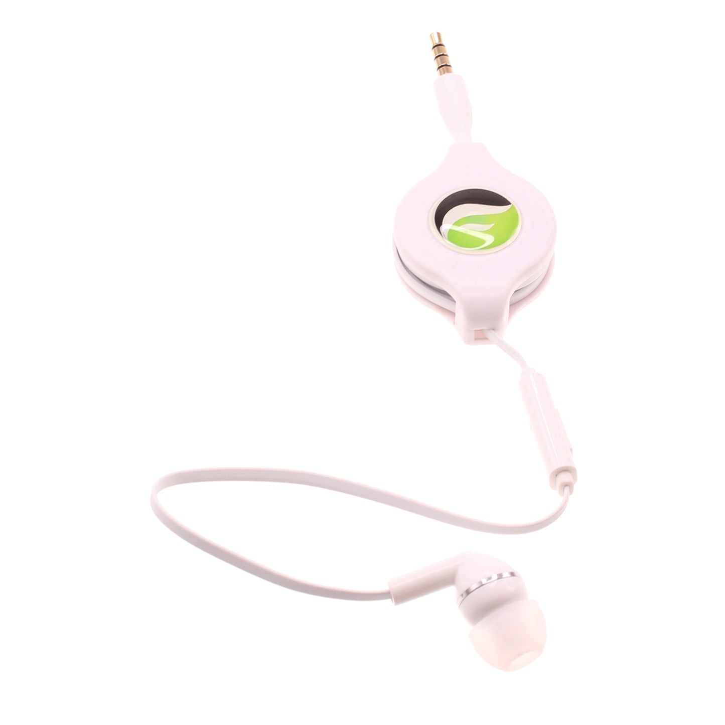 Retractable Mono Earphone Headphone 3.5mm w Mic Headset Handsfree Earbud  - BFS09 437-1