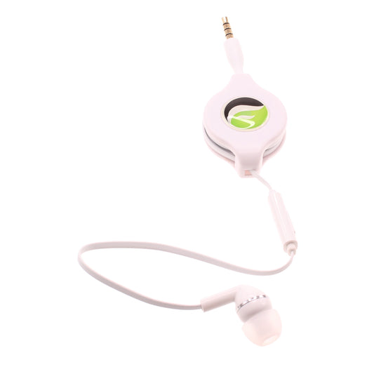 Retractable Mono Earphone Headphone 3.5mm w Mic Headset Handsfree Earbud  - BFS09 437-1