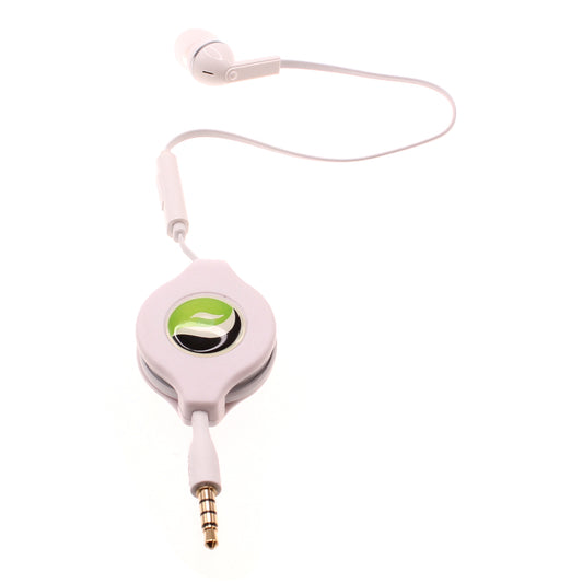 image of Retractable Mono Earphone Headphone 3.5mm w Mic Headset Handsfree Earbud  - BFS09 437-1