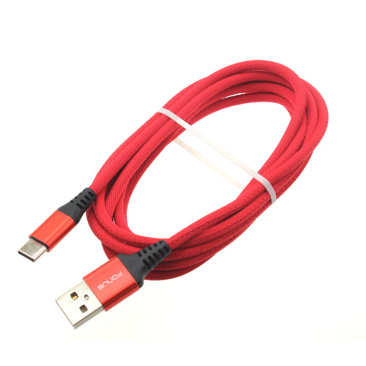 Red 6ft USB-C Cable Type-C Charger Cord Power Wire Long  - BFK59 1414-1