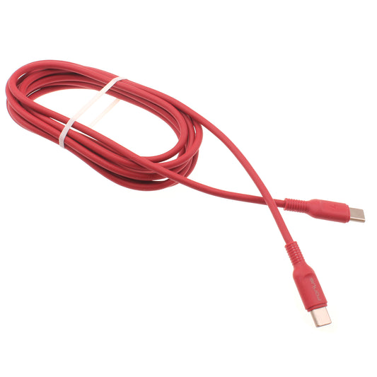 image of Red 6ft Long Cable USB-C to Type-C PD Fast Charger Cord Power Wire  - BFD18 1422-1