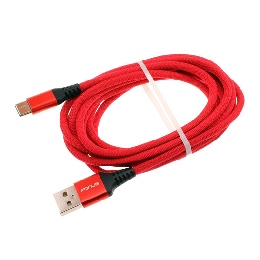 image of Red 6ft USB-C Cable Type-C Charger Cord Power Wire Long  - BFK59 1414-1