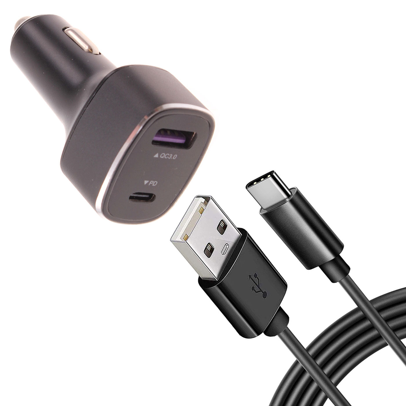 36W PD Fast Car Charger 6ft USB-C Cable 2-Port Long Cord  Power Adapter Type-C Wire  - BFY32 1756-1