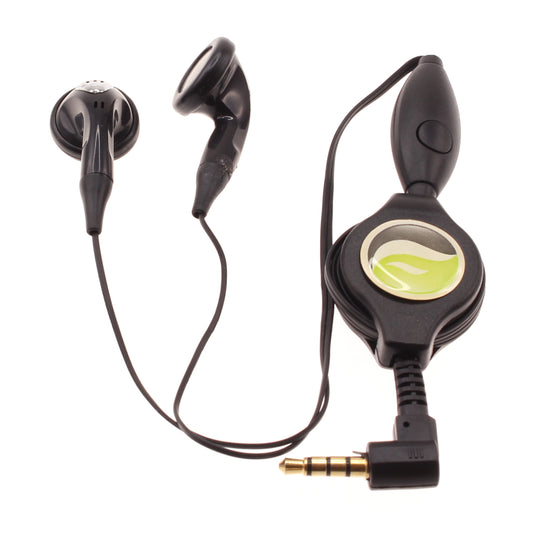 image of Retractable Earphones Headphones Hands-free Headset 3.5mm w Mic Earbuds  - BFB92 346-1