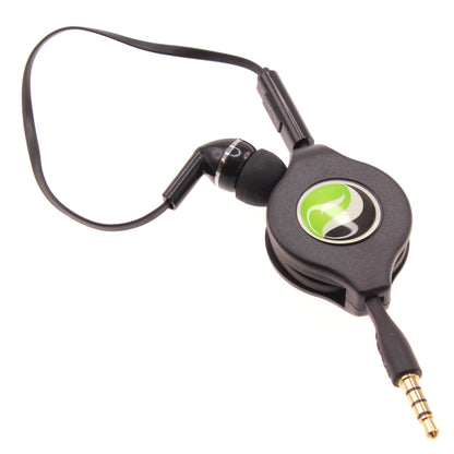 Retractable Mono Earphone Headphone 3.5mm w Mic Headset Handsfree Earbud  - BFF75 436-1