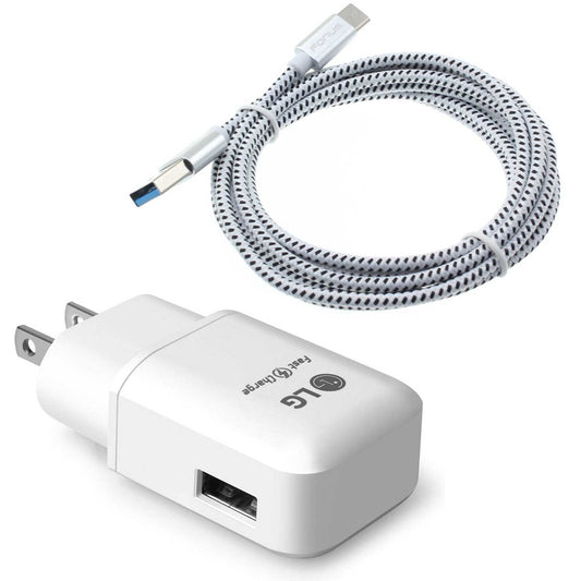 image of 18W Fast Home Charger 6ft USB-C Cable Power Adapter QC3.0 TYPE-C Cord Travel  - BFM72 1361-1