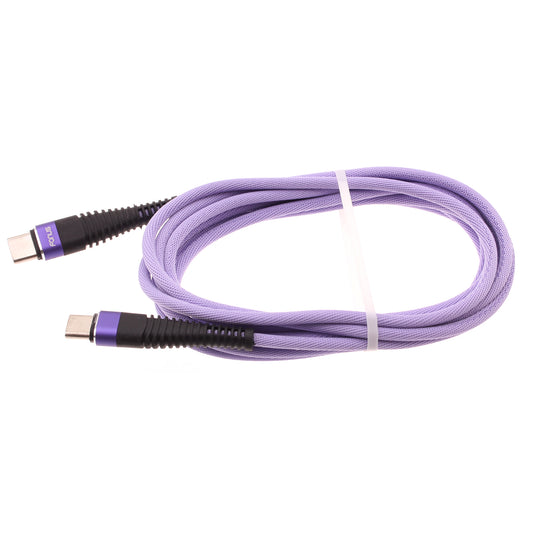 image of Purple 6ft PD Cable Type-C to USB-C Long Charger Cord Power Wire Sync  - BFA94 1547-1