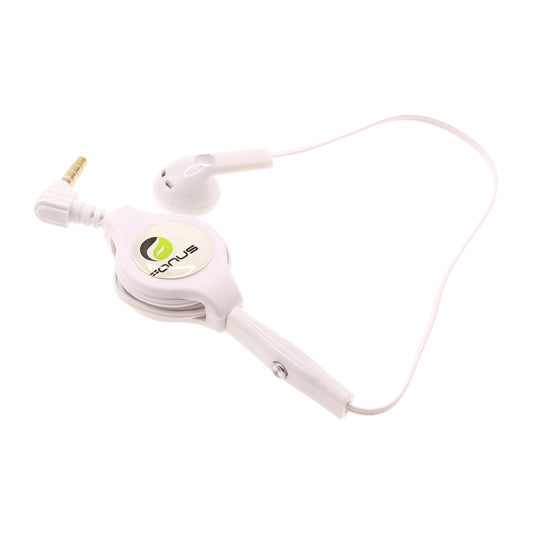 image of Retractable Mono Earphone Headphone 3.5mm w Mic Headset Handsfree Earbud  - BFJ79 383-1