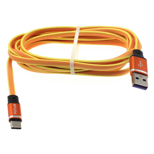 6ft USB Cable Orange Type-C Charger Cord Power Wire  - BFL99 1380-1