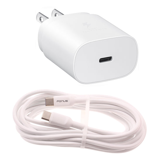 image of 25W Fast Home Charger PD Type-C 6ft USB-C Cable Quick Power Adapter  - BFA79 1519-1