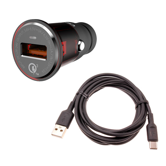 image of 18W Fast Car Charger 6ft USB-C Cable Long Power Wire TYPE-C Cord Power Adapter Quick Charge  - BFY23 1747-1