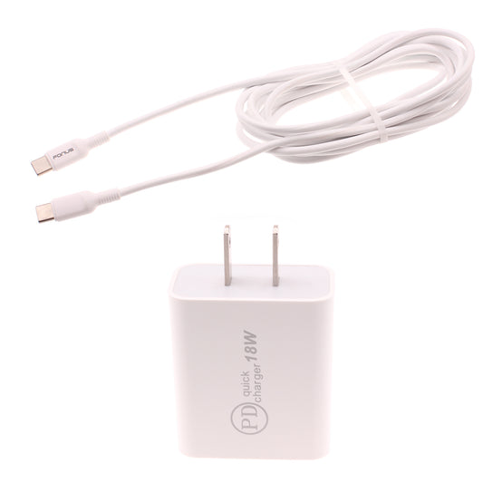 image of 18W PD Home Charger Fast Type-C 10ft Long Cable Quick Power Adapter  - BFE03 1489-1