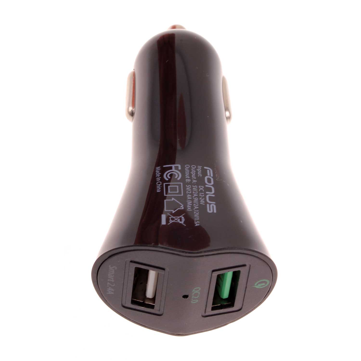 Car Charger 30W Fast 2-Port USB Power Adapter DC Socket  - BFK66 840-1