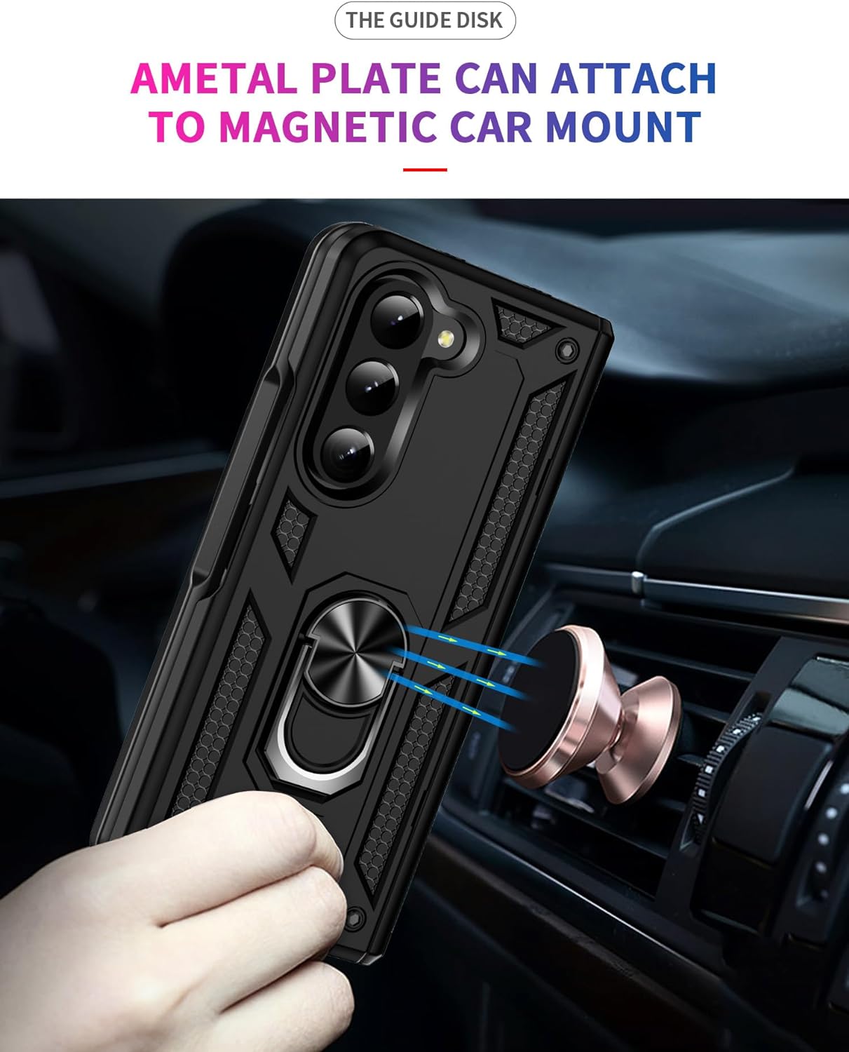 Magnetic Ring Kickstand Hybrid Case Cover for Samsung Galaxy Z Fold 5 2028-7