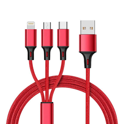 3-in-1 USB Cable (Type-C, 8-Pin, Micro-USB)  Charging Wire  Power Cord  USB-C  Sync  - BFG72 1858-1