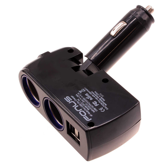 image of Car Charger Splitter DC Socket 2-Port USB Power Adapter Vehicle  - BFK65 705-1