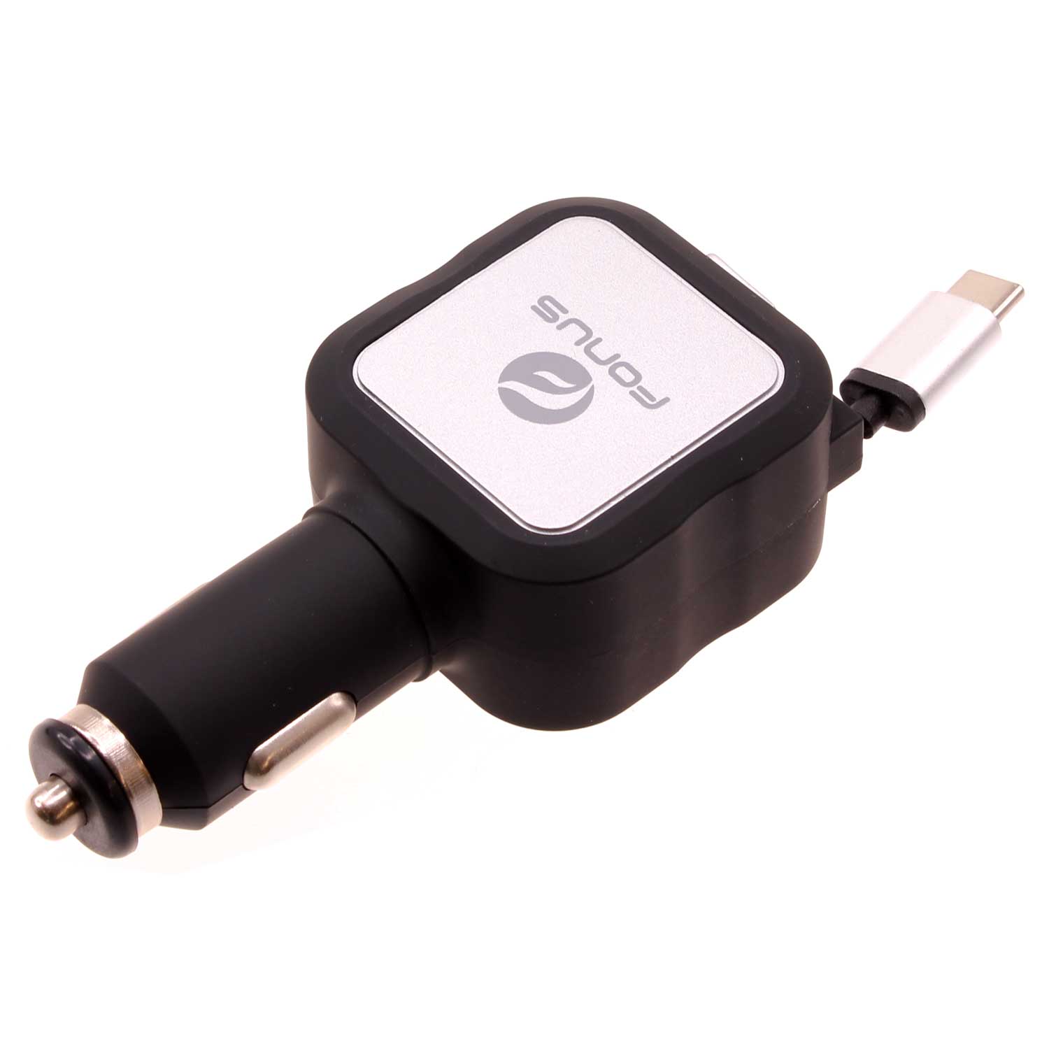 Car Charger Retractable 4.8Amp Type-C 2-Port USB Fast Charge  - BFM43 1064-1