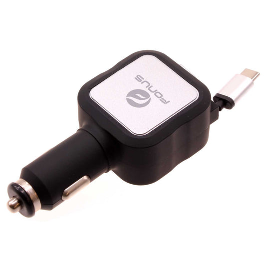 image of Car Charger Retractable 4.8Amp Type-C 2-Port USB Fast Charge  - BFM43 1064-1