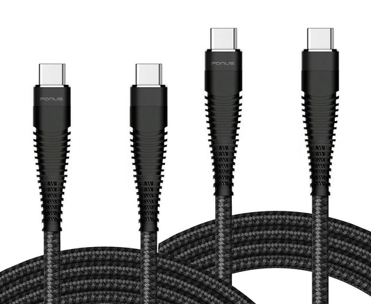 6ft and 10ft Long PD USB-C Cables Fast Charge TYPE-C to TYPE-C Cord Power Wire USB-C to USB-C Data Sync  - BFY68 1795-1