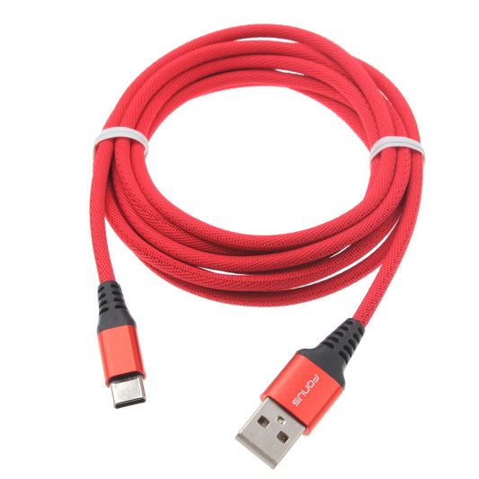 image of Red 6ft USB-C Cable Type-C Charger Cord Power Wire Long  - BFK59 1414-1