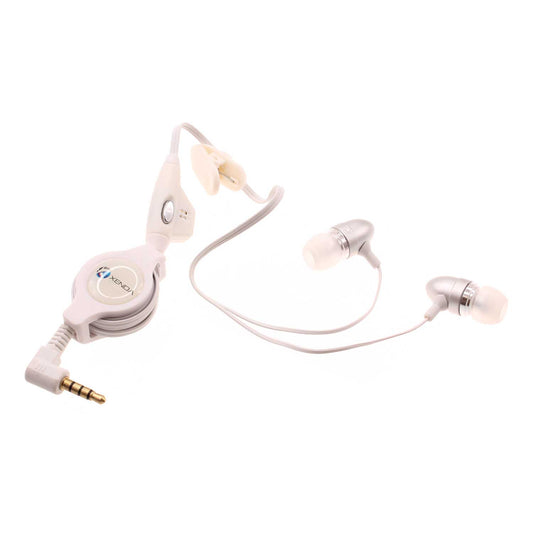 image of Retractable Earphones Wired Headphones Handsfree Mic Headset 3.5mm  - BFB74 358-1