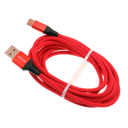 image of Red 10ft USB-C Cable Type-C Charger Cord Power Wire Long  - BFA80 1514-1