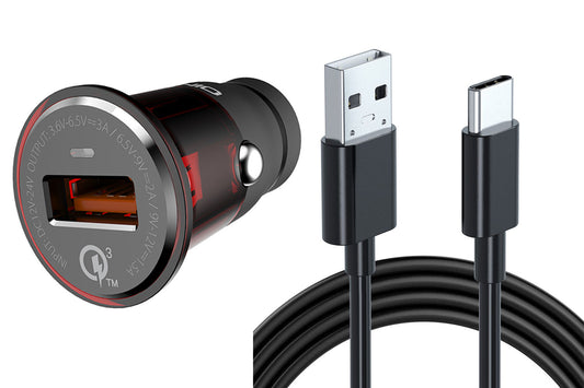 image of 18W Fast Car Charger 6ft USB-C Cable Long Power Wire TYPE-C Cord Power Adapter Quick Charge  - BFY23 1747-1