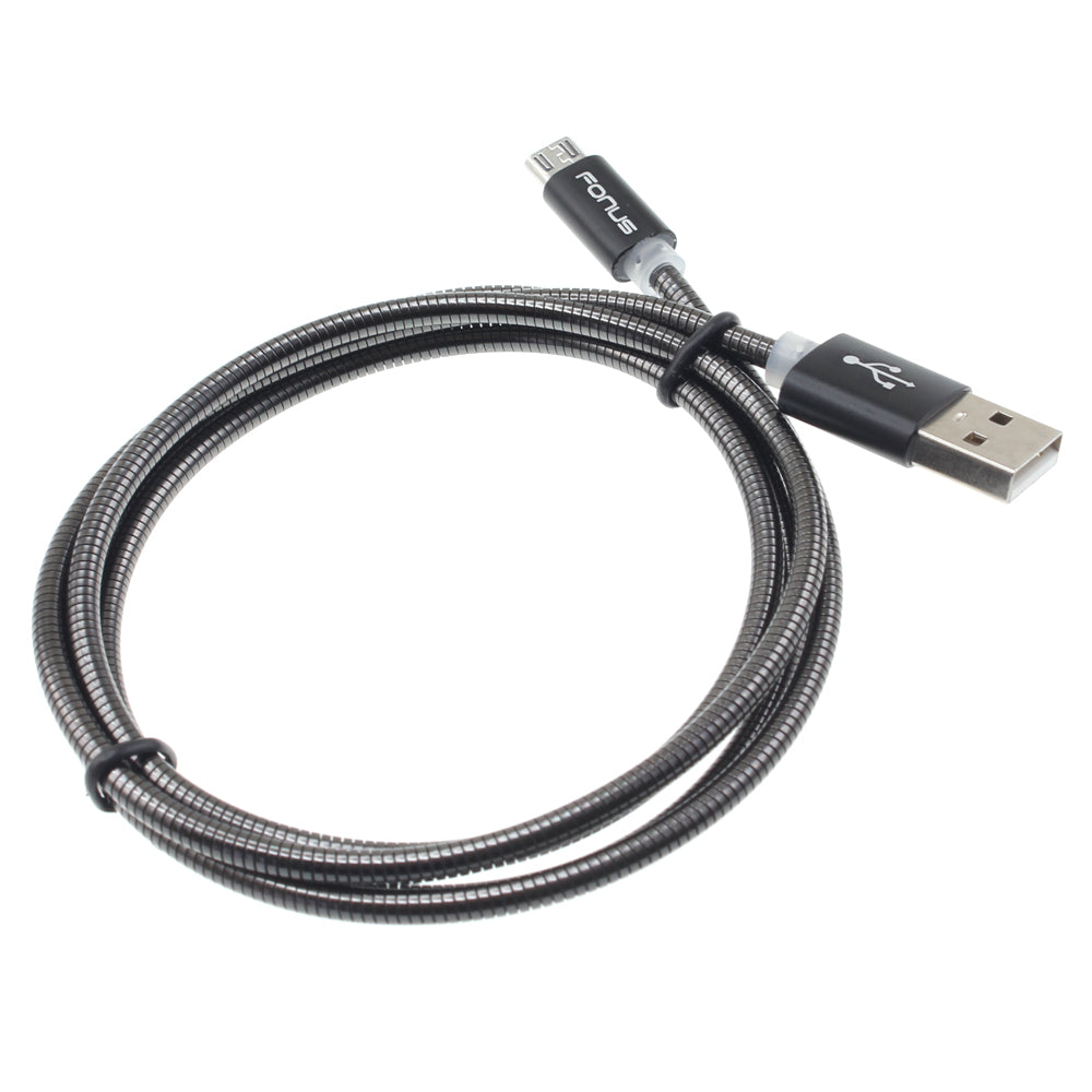 Metal USB Cable 3ft Charger Cord Power Wire MicroUSB  - BFE78 930-1