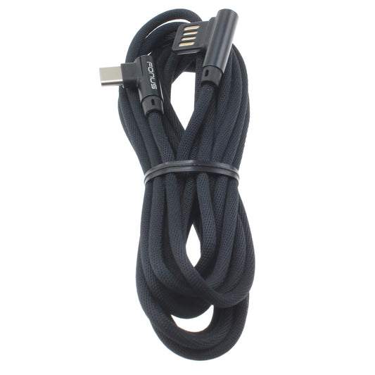 Angle USB Cable 10ft Type-C Charger Cord USB-C Power Wire  - BFR34 1107-1