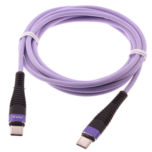 Purple 10ft PD Cable Type-C to USB-C Fast Charger Cord Extra Long  Power Wire  - BFA95 1548-1