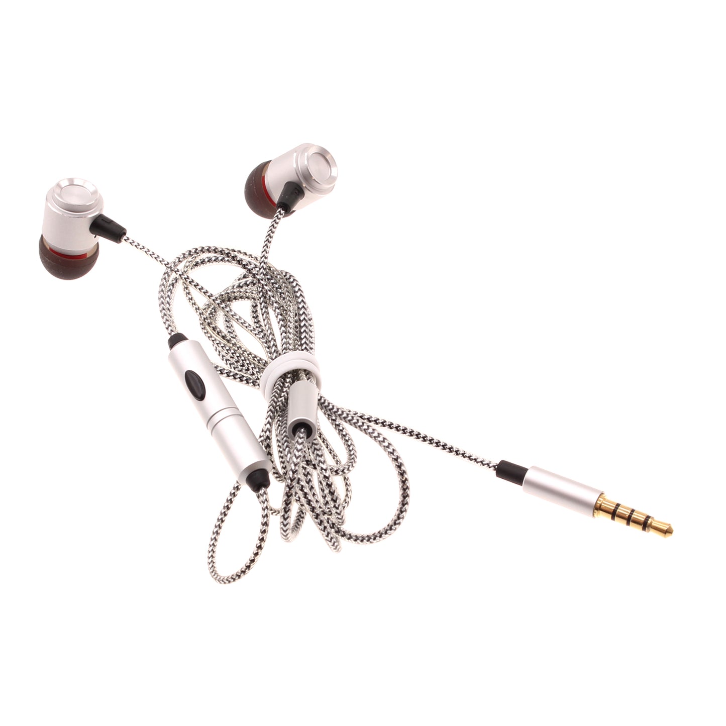 Wired Earphones Hi-Fi Sound Headphones Handsfree Mic Headset Metal Earbuds  - BFG94 432-1