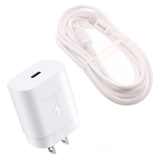 image of 25W Fast Home Charger PD Type-C 10ft USB-C Cable Quick Power Adapter  - BFA78 1520-1