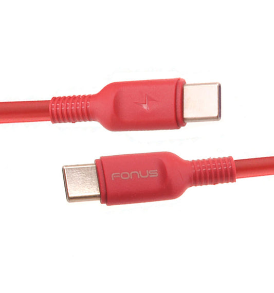 image of Red 6ft Long Cable USB-C to Type-C PD Fast Charger Cord Power Wire  - BFD18 1422-1