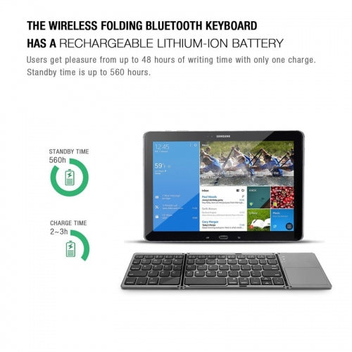 Wireless Keyboard Folding Rechargeable Portable Compact   - BFL66 1243-3